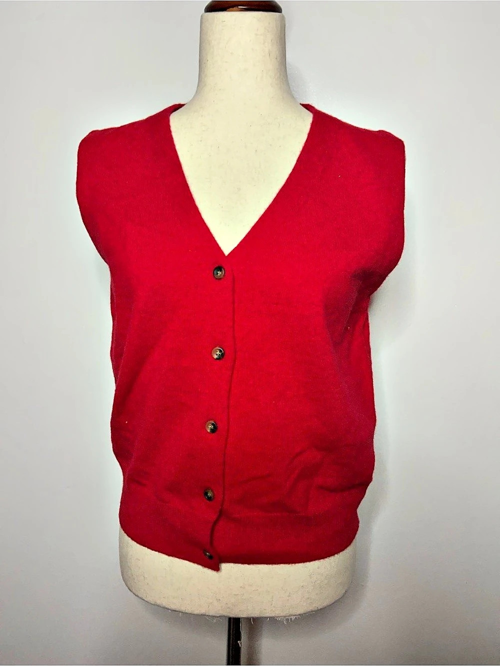 ASTR the Label Red Button Front Sweater Vest - Size Medium NWT